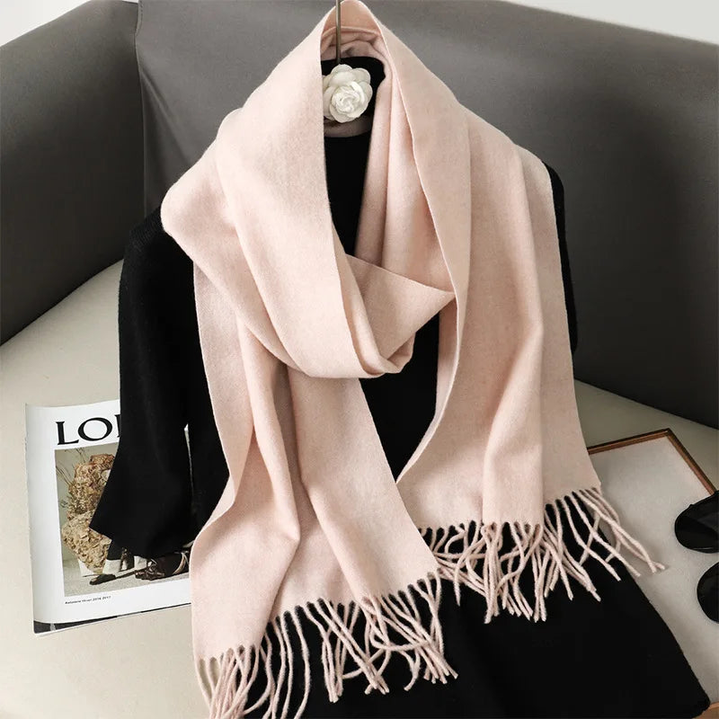 Bufanda de invierno lisa tacto cachemira