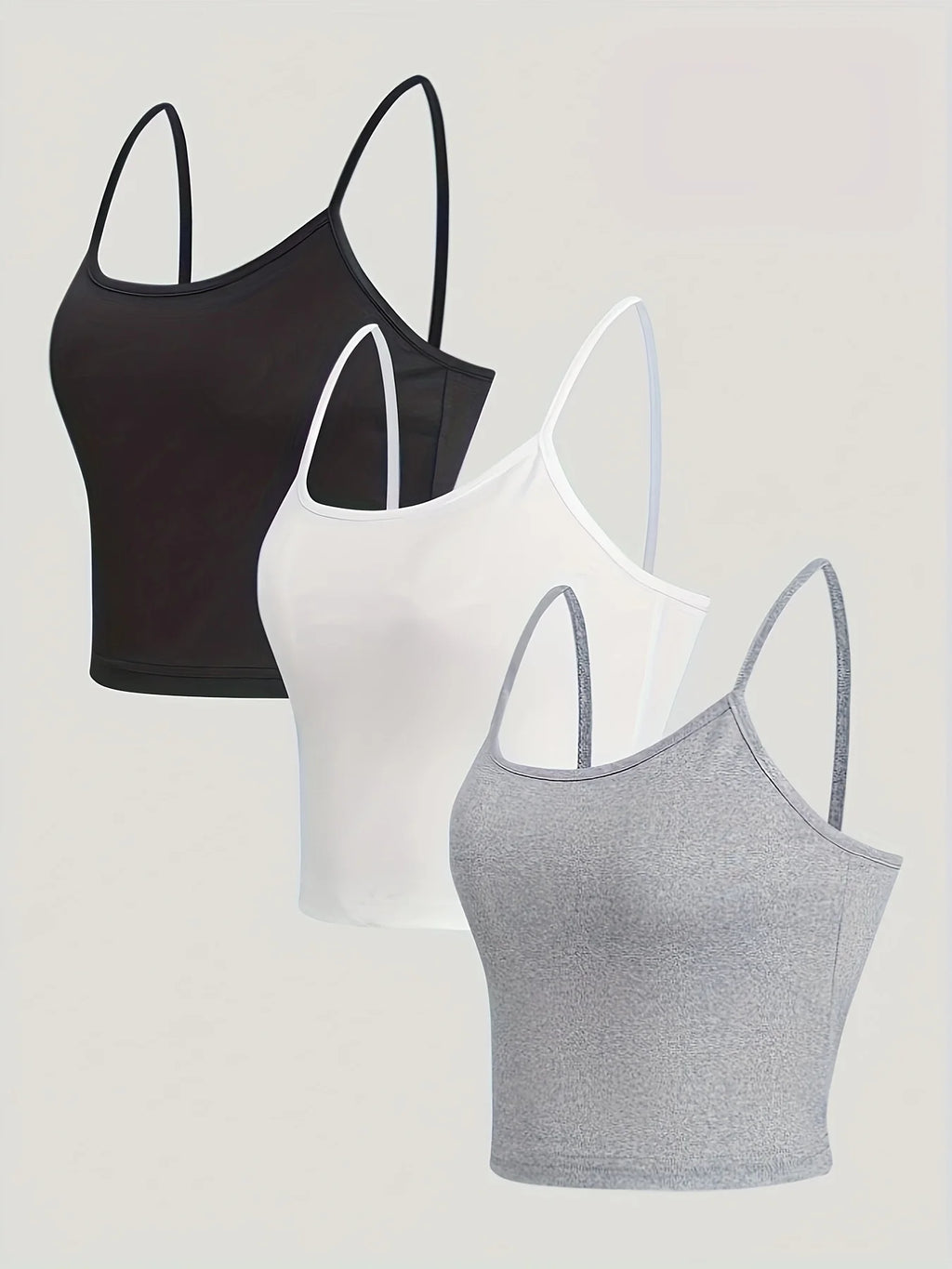 Pack de 3 tops de tirantes finos con espalda abierta