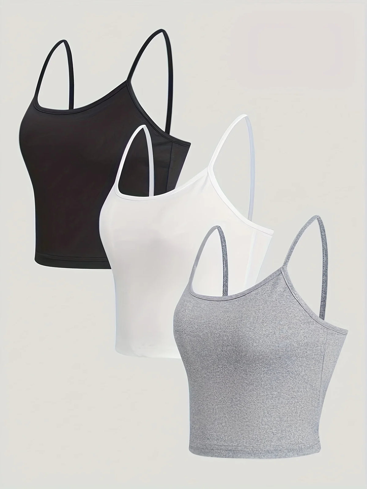 Pack de 3 tops de tirantes finos con espalda abierta