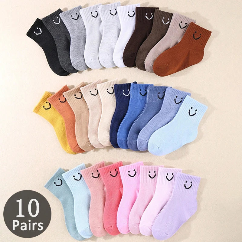 Pack de 10 pares de calcetines infantiles con caritas