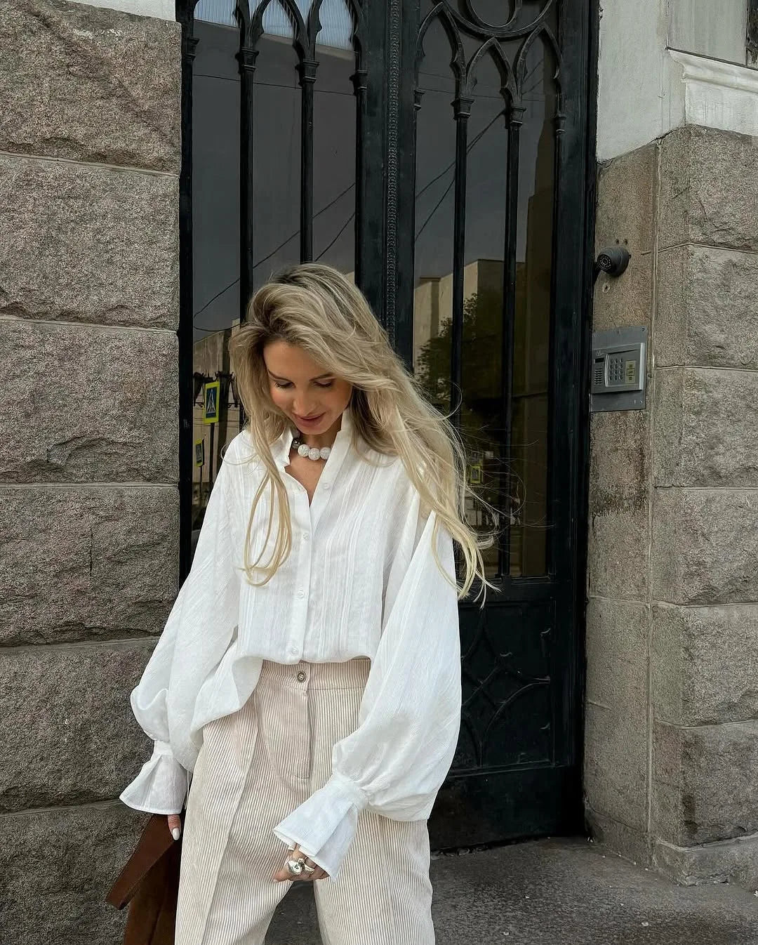 Camisa blanca oversize 100 % algodón