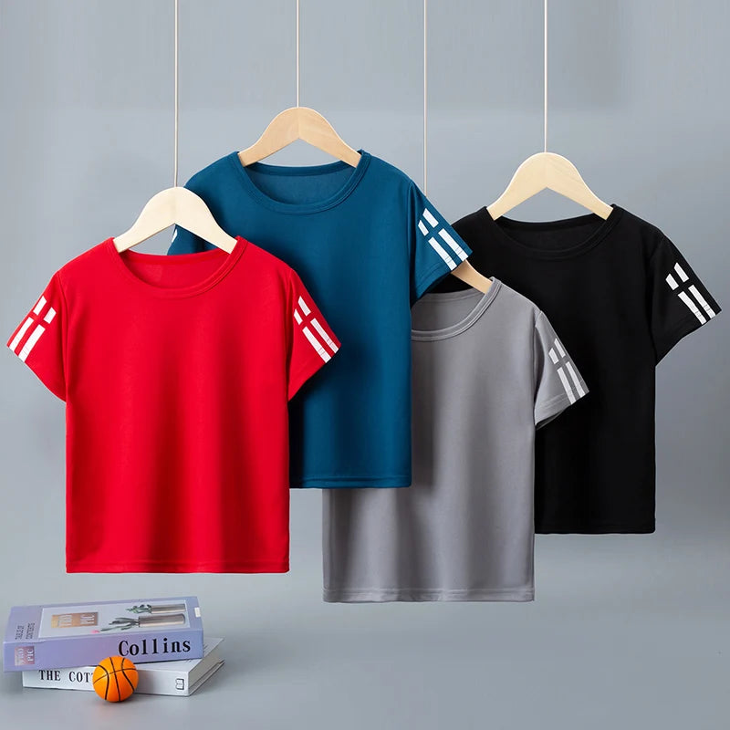 Camisetas deportivas infantiles de secado rápido (1 o 4 uds)
