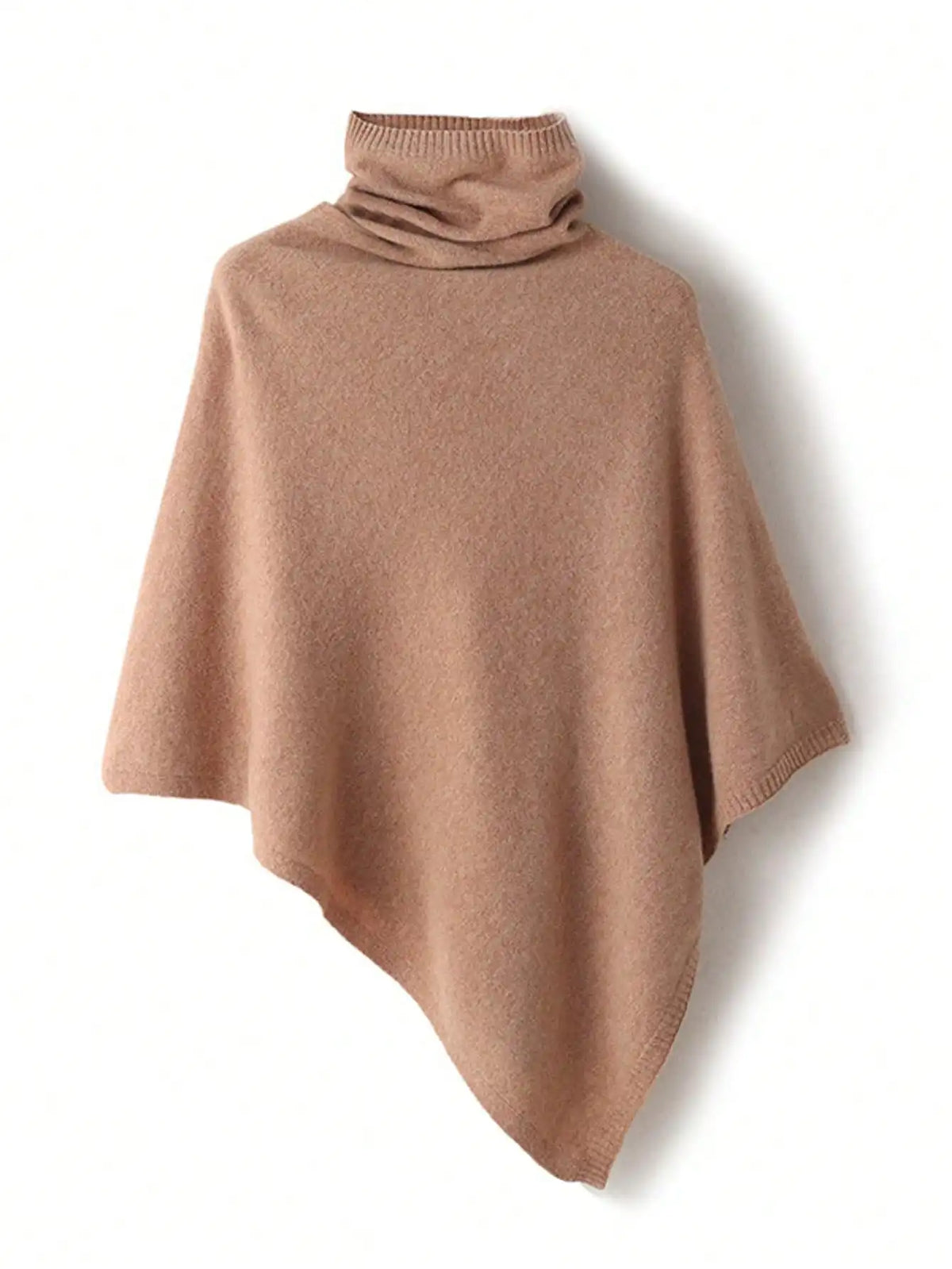 Poncho de punto con cuello alto