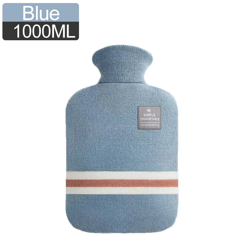 Bolsa de agua caliente con funda de punto (1 o 2 litros)