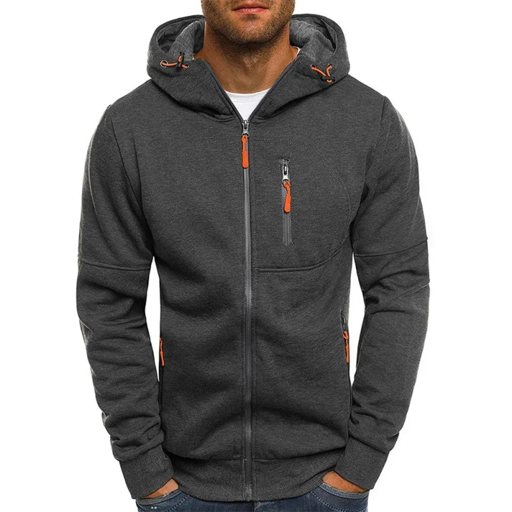 Sudadera con capucha y detalle de cremallera para hombre