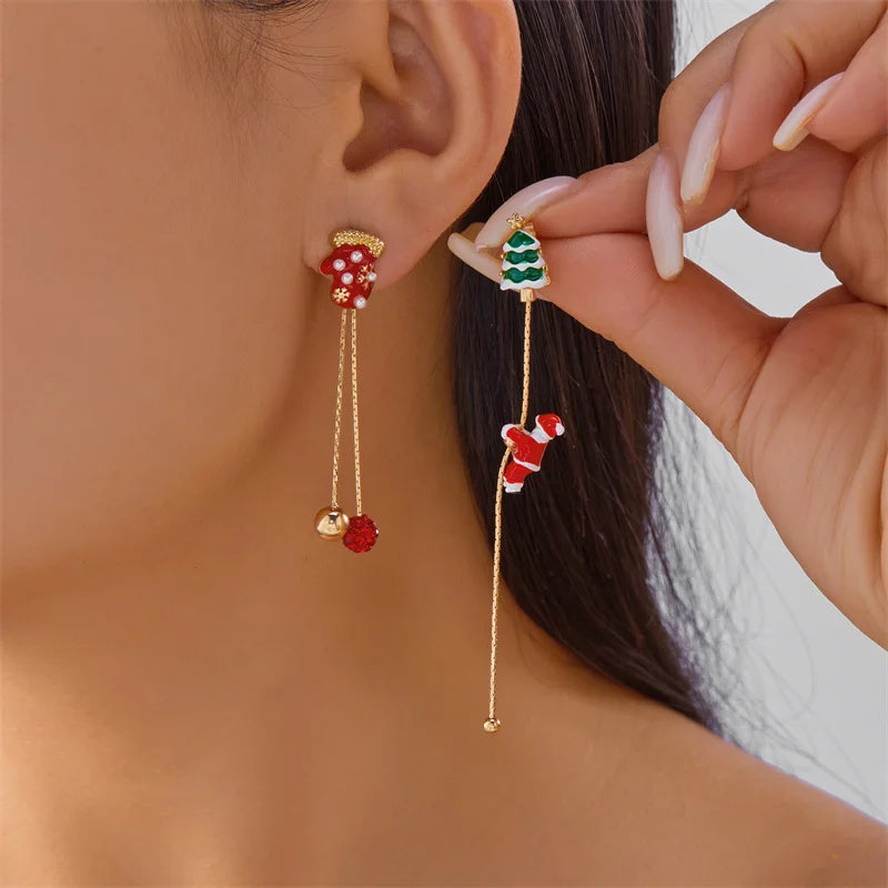 Pendientes navideños de Papá Noel