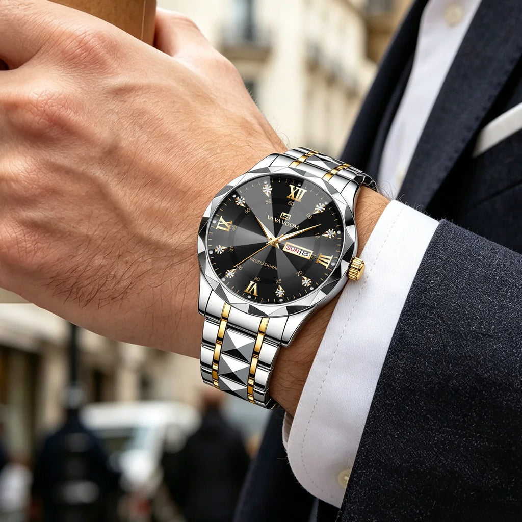 Reloj luminoso con doble calendario para hombre