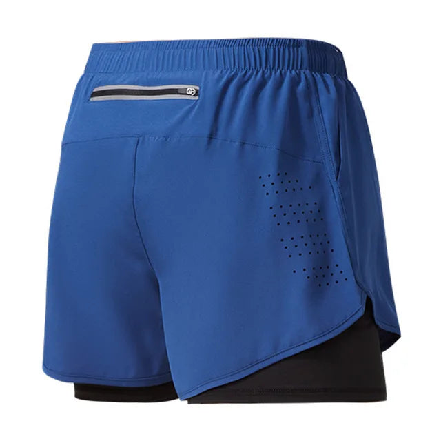 Pantalón corto de running doble capa para hombre