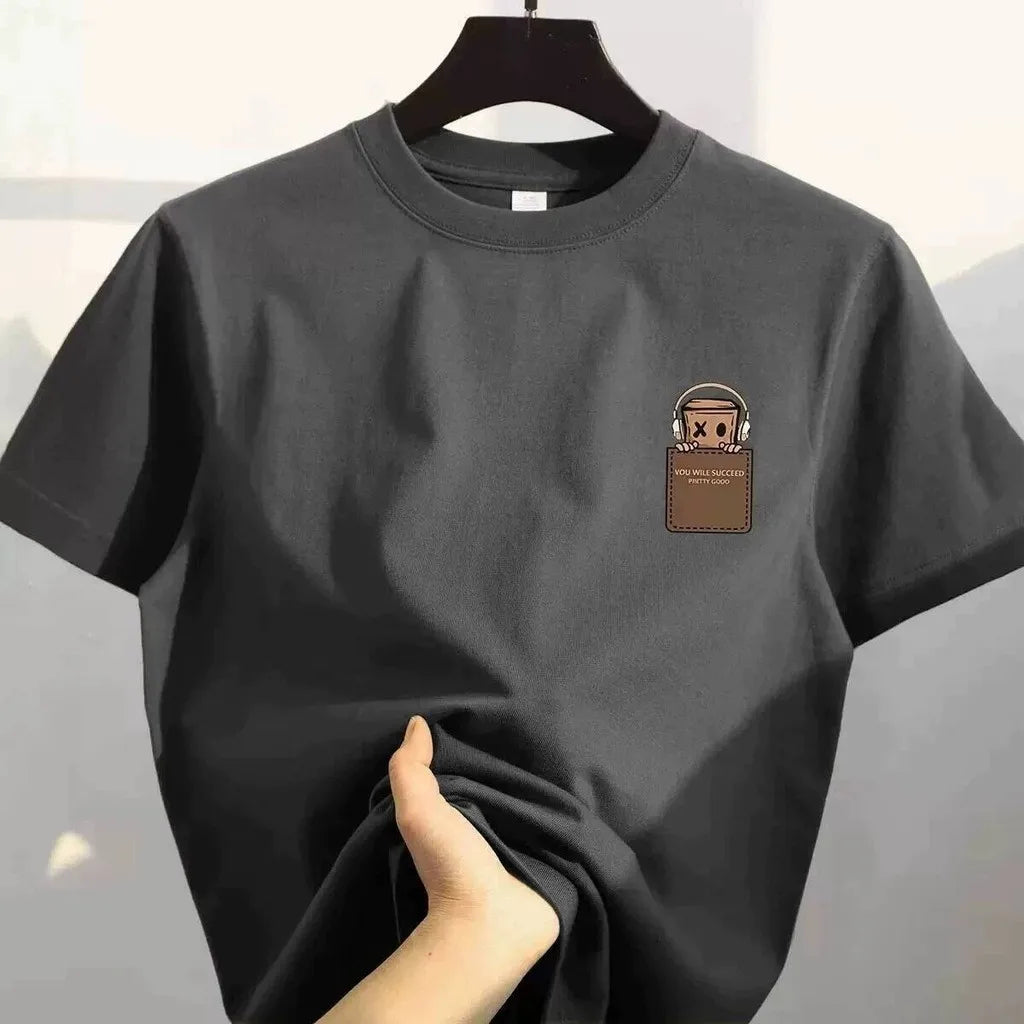 Camiseta oversize de algodón con estampado minimalista