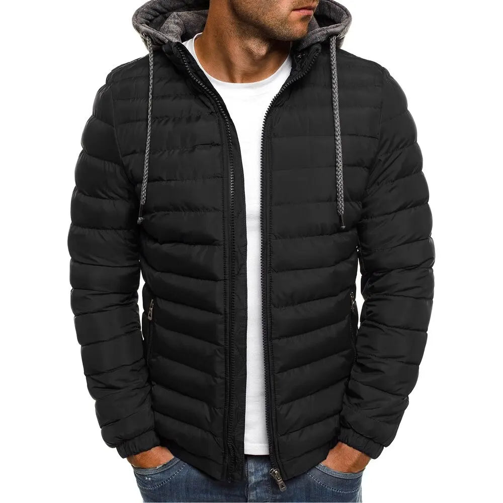 Chaqueta acolchada con capucha para hombre