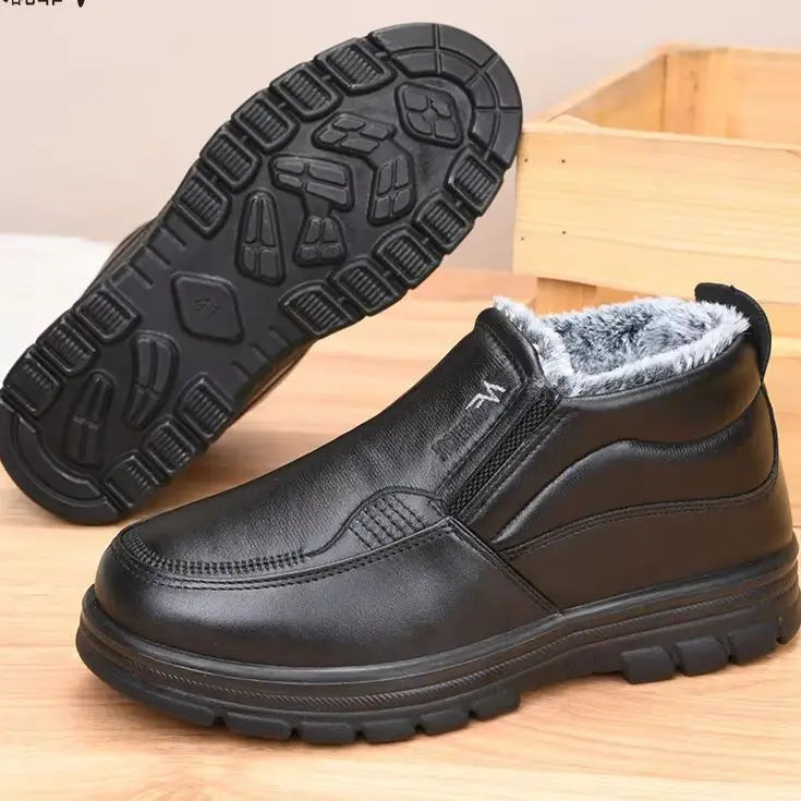 Botas de piel impermeables con forro para hombre