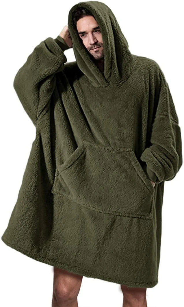 Sudadera manta con capucha oversize