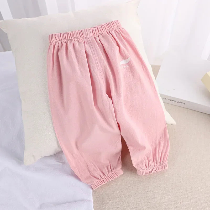 Pantalón infantil de algodón y lino