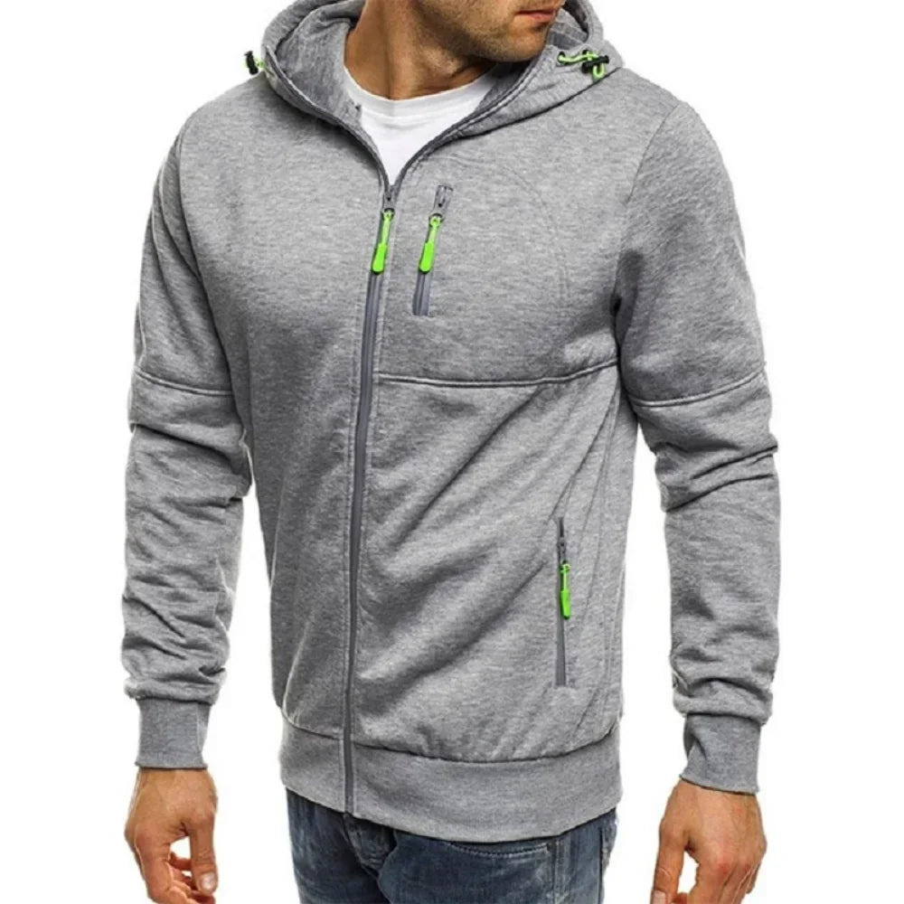 Sudadera con capucha y detalle de cremallera para hombre