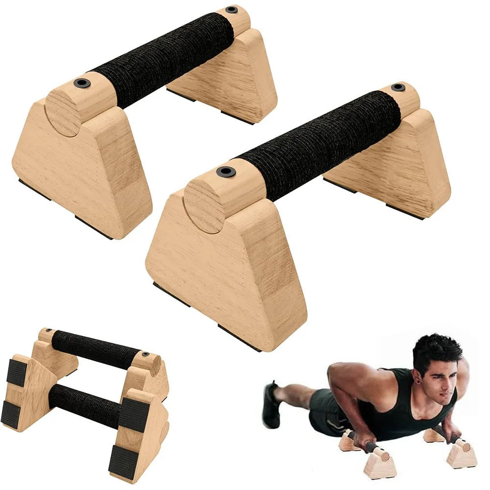 Barras de flexiones de madera (par)