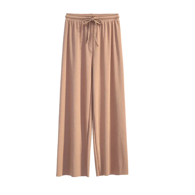 Pantalón ancho tobillero con cintura elástica