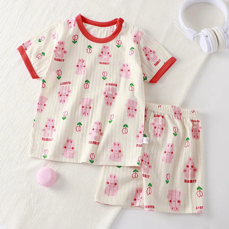 Conjunto bebé camiseta y short de algodón (2 piezas)