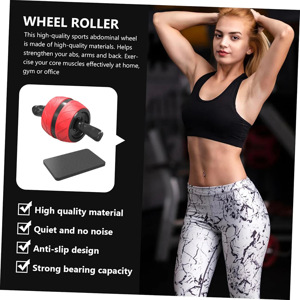 Rueda abdominal con rebote y esterilla para rodillas
