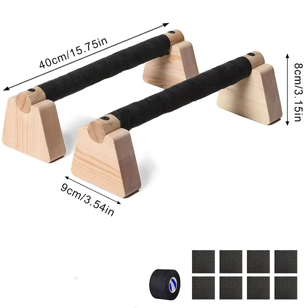 Barras de flexiones de madera (par)