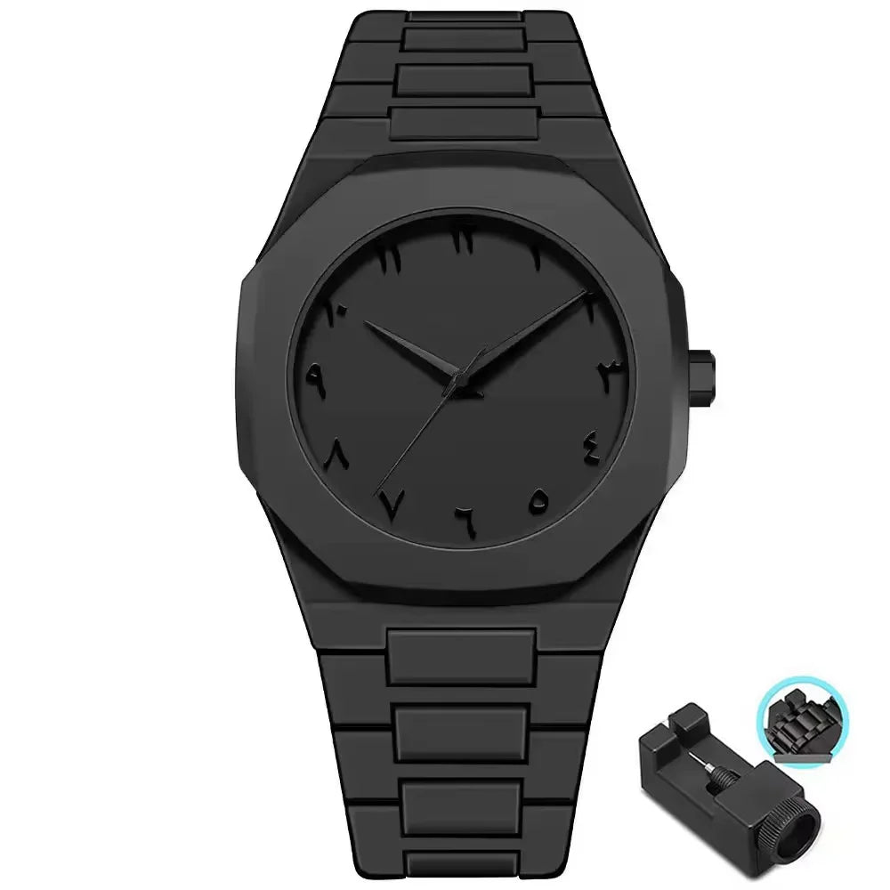Reloj de cuarzo minimalista de esfera grande para hombre