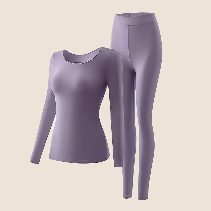 Conjunto térmico sin costuras para mujer (top y leggings)