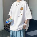 Camiseta oversize vintage con estampado para hombre
