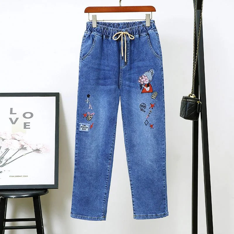 Vaqueros rectos con cintura elástica (hasta 5XL)