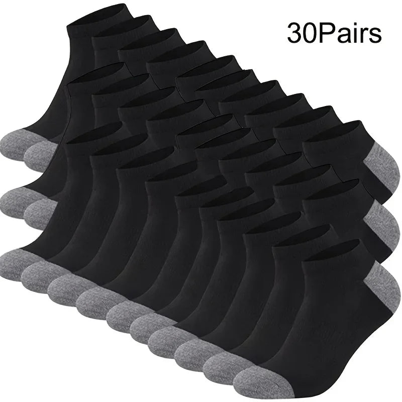 Pack de calcetines tobilleros bicolor para hombre (10, 20 o 30 pares)