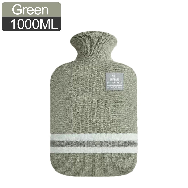 Bolsa de agua caliente con funda de punto (1 o 2 litros)