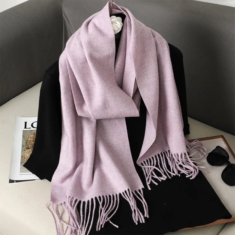 Bufanda de invierno lisa tacto cachemira