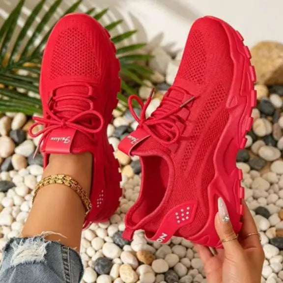Zapatillas dad de plataforma con malla transpirable para mujer