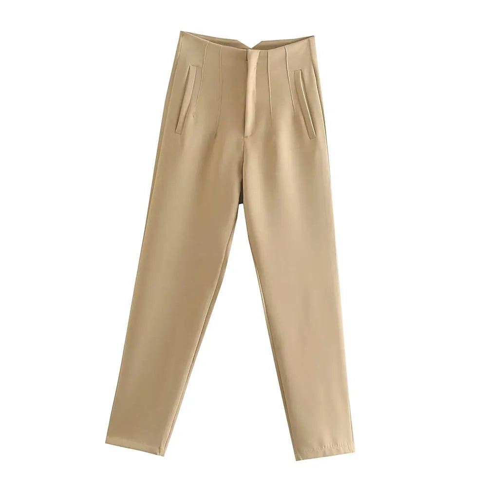 Pantalón de tiro alto básico en colores