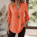 Blusa holgada lisa estilo vintage para mujer