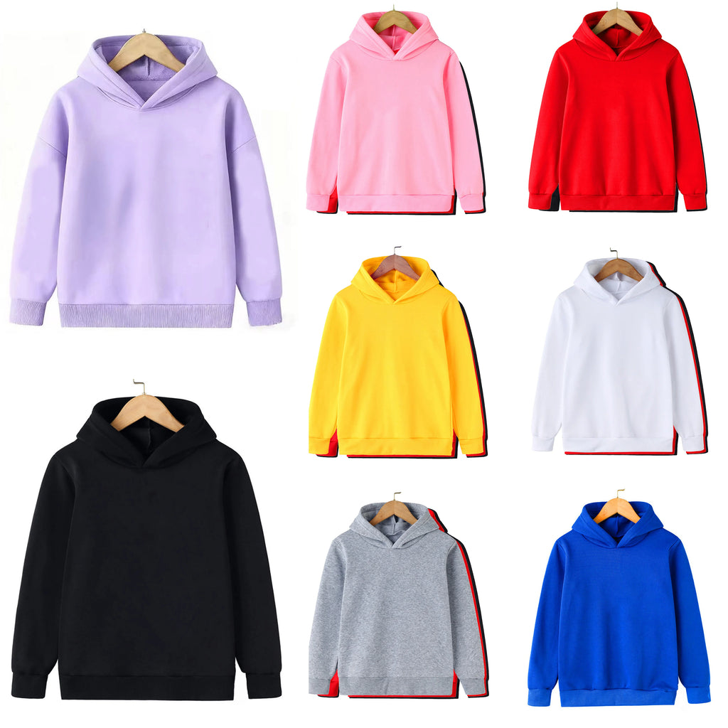 Sudadera infantil con capucha lisa