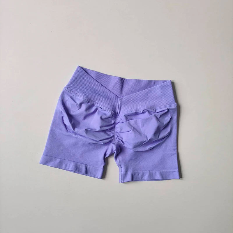 Pantalón corto deportivo de cintura alta con efecto realce