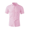 Camisa lisa de manga corta para hombre