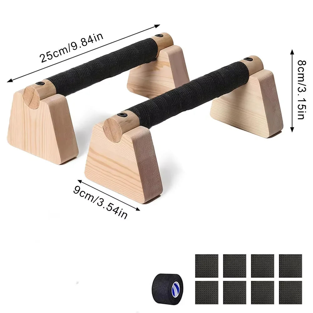 Barras de flexiones de madera (par)