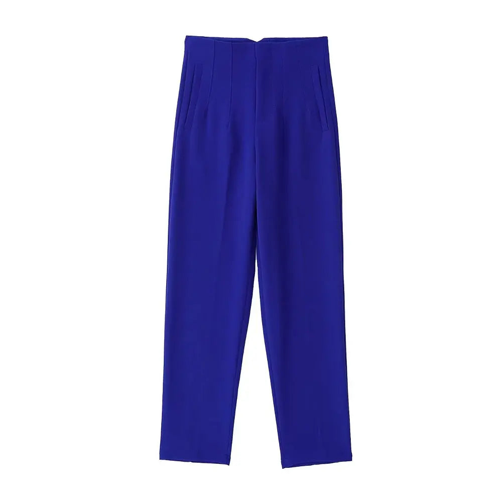 Pantalón de tiro alto básico en colores