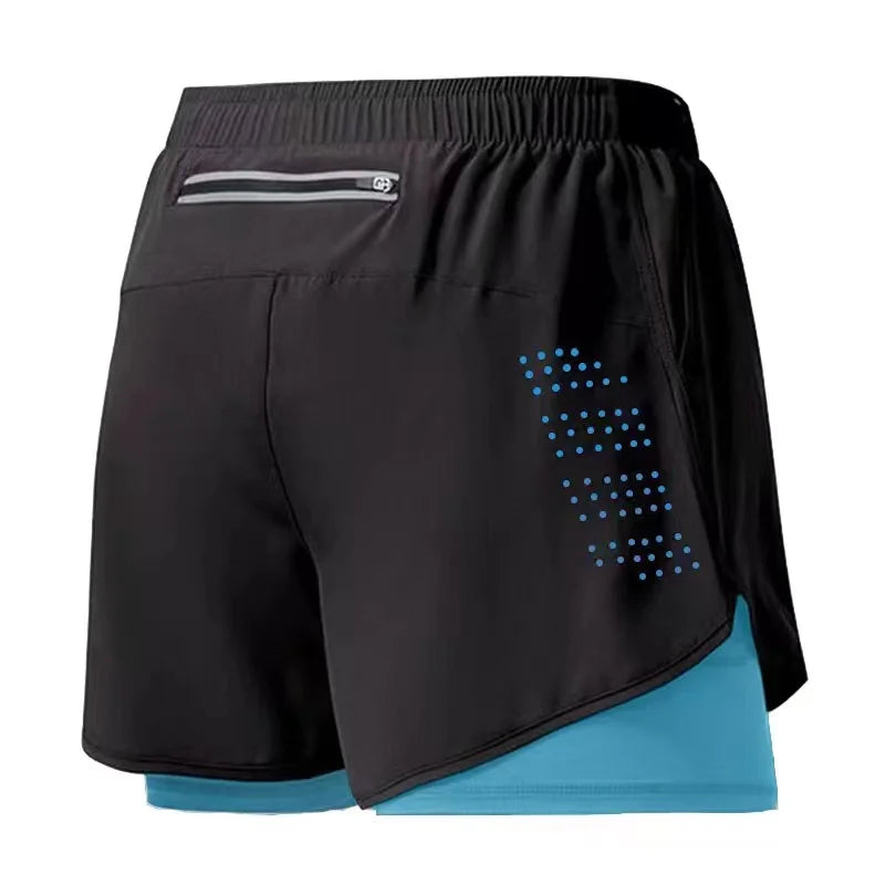 Pantalón corto de running doble capa para hombre