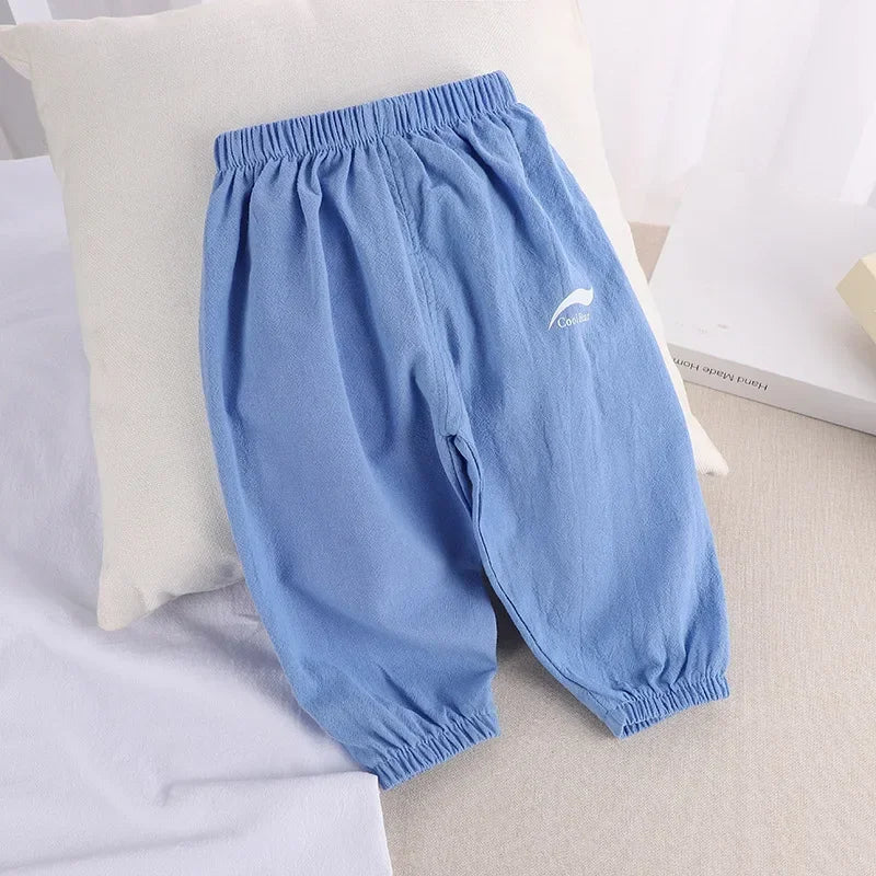 Pantalón infantil de algodón y lino