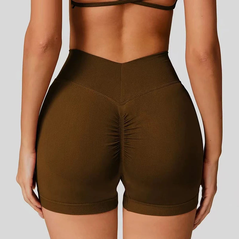 Pantalón corto deportivo de cintura alta con efecto realce