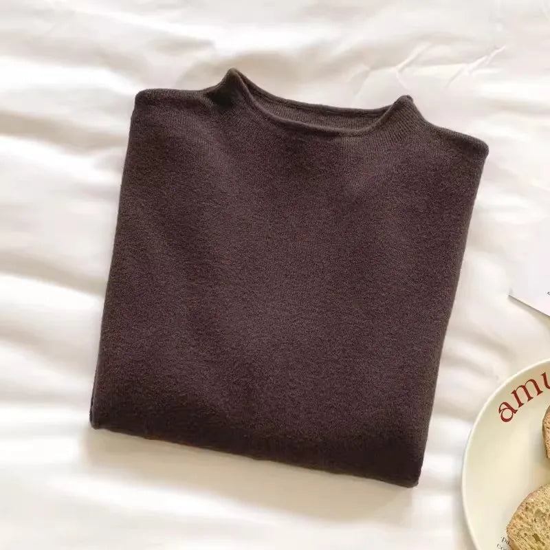 Jersey de punto vintage con cuello medio alto
