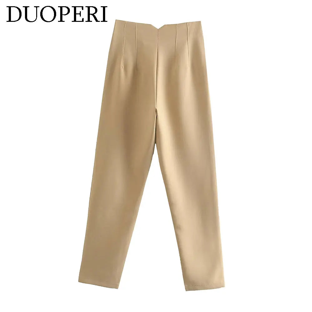 Pantalón de tiro alto básico en colores