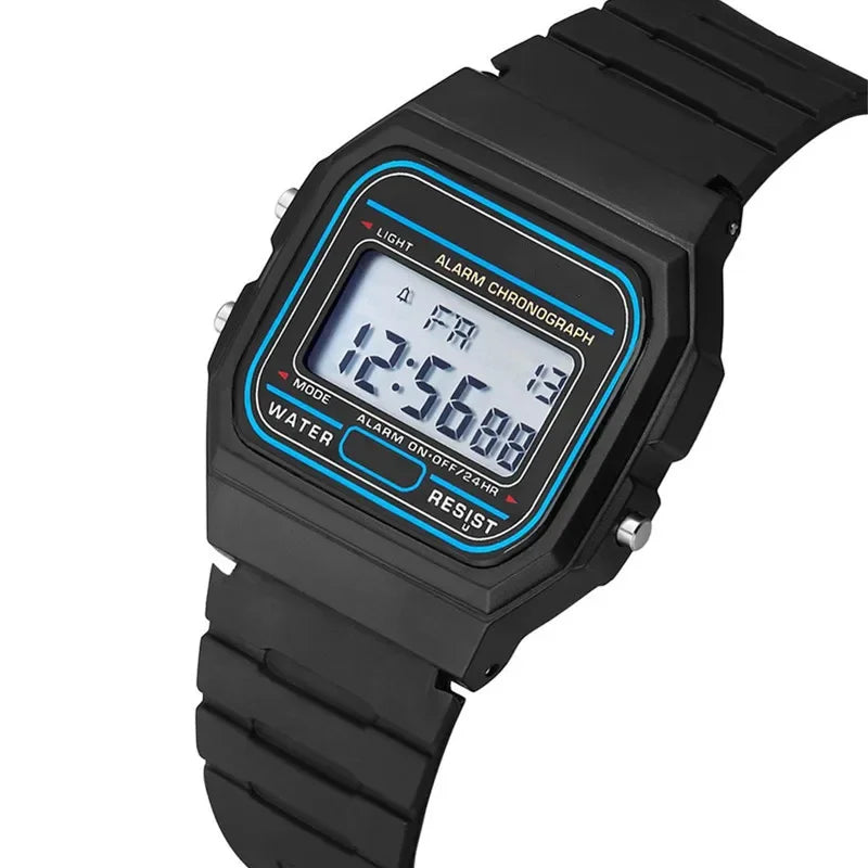 Reloj digital LED deportivo de esfera cuadrada