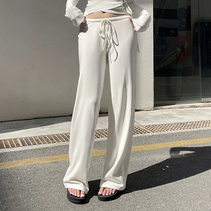 Conjunto de top de manga acampanada y pantalón ancho