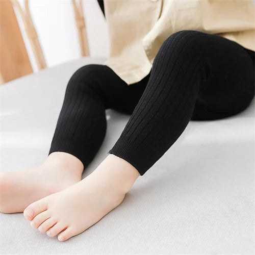 Leggings de punto lisos para niña
