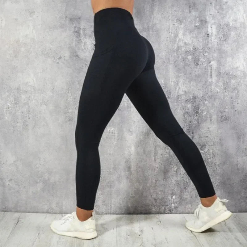 Leggings deportivos de cintura alta con bolsillos