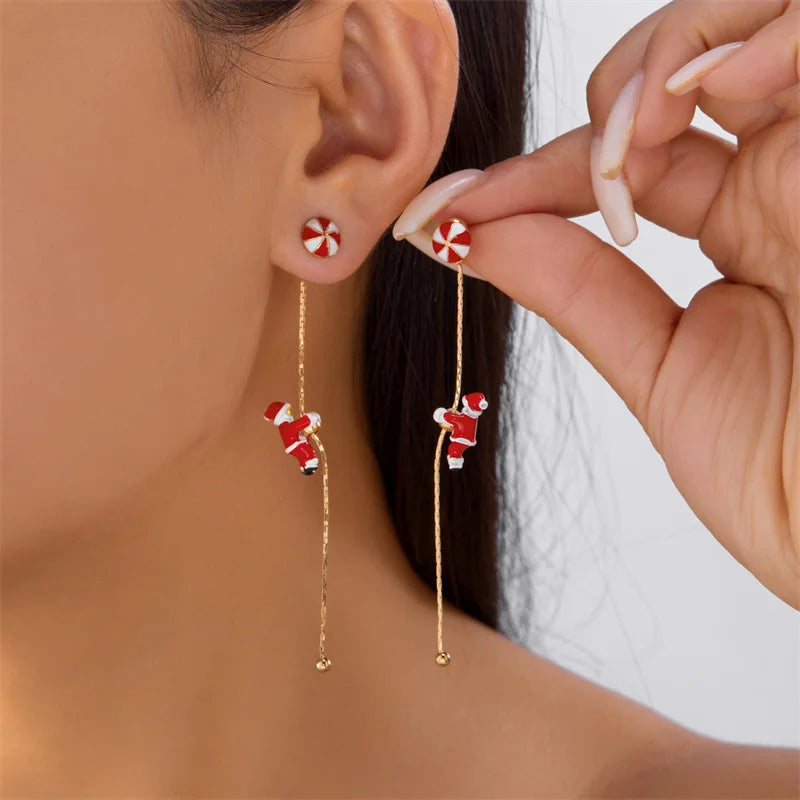 Pendientes navideños de Papá Noel