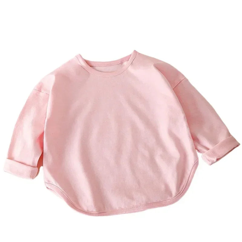 Camiseta básica de manga larga 100 % algodón para bebé