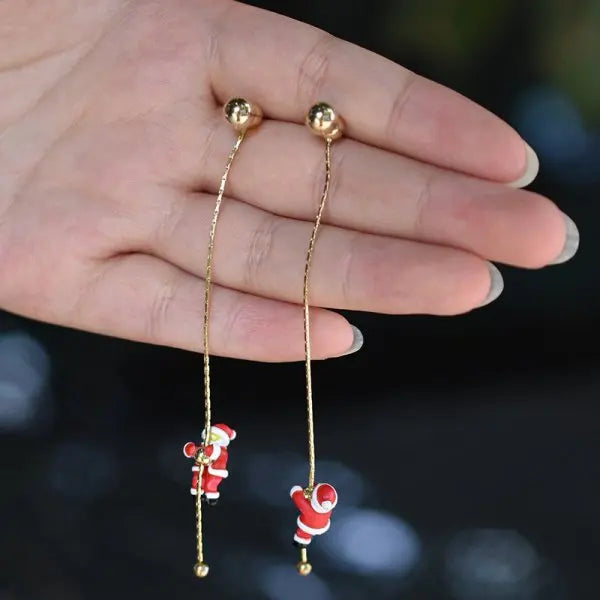 Pendientes navideños de Papá Noel